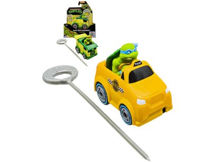 Želvy Ninja Rad Rip Racers autíčko s figurkou s lankem na natažení 4 druhy