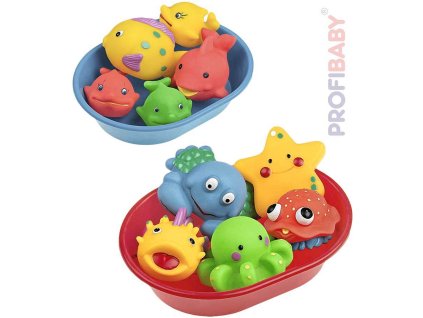 PROFIBABY Baby set vanička + 5 mořských zvířátek do vody 3 druhy pro miminko