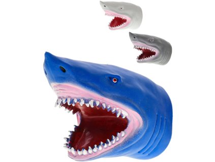 Žralok otevřená tlama 14cm maňásek plastový na ruku 3 barvy