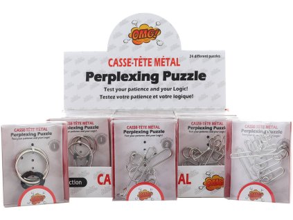 Hlavolam kovový 8-10cm puzzle skládačka 24 druhů v krabičce