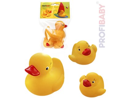 PROFIBABY Kačenka + 2 káčátka gumová set 3ks do vany v sáčku