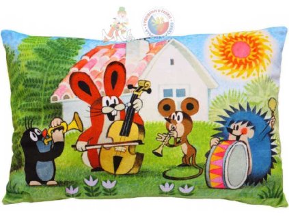 MORAVSKÁ ÚSTŘEDNA Polštář Krtek 45x30cm Kapela *PLYŠOVÉ HRAČKY*