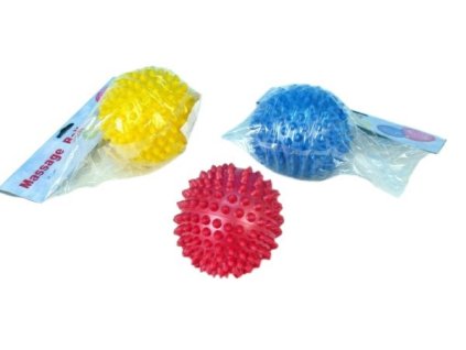 Míček masážní 7cm balónek relaxační s bodlinkami gumový 3 barvy