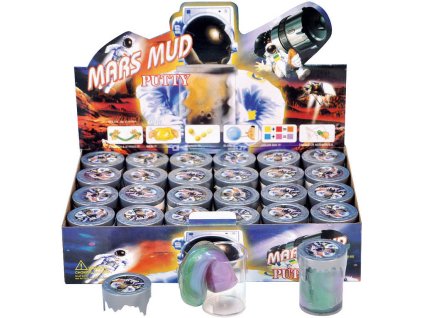 Sliz zábavná hmota v plastovém barelu 6x5cm vesmírný Mars