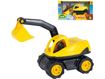 LENA Workies auto bagr 12cm pracovní stroj žlutý plast