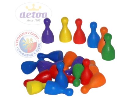 DETOA DŘEVO Figurky 25mm sada 24kusů v sáčku