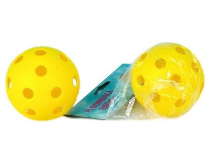 Míč na Florball plastový 7,5cm žlutý v sáčku