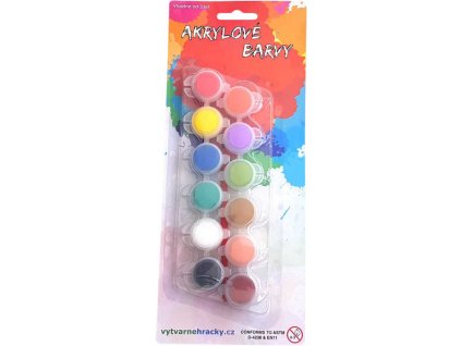 Akrylové permanentní barvy 12 barev se štětcem na keramiku, sklo a kameny