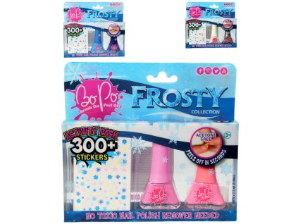 EP Line BO-PO Frosty lak na nehty slupovací 2ks + samolepky různé druhy