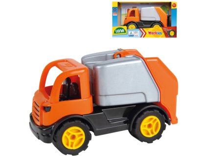 LENA Workies auto funkční popeláři baby set s popelnicí plast v krabici