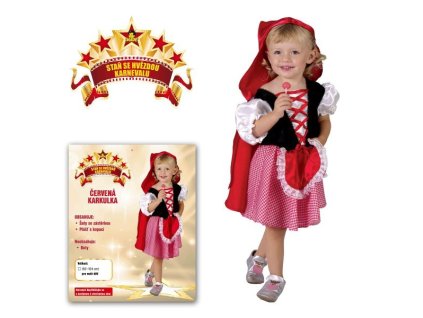 KARNEVAL Šaty ČERVENÁ KARKULKA 2 vel. XS (92-104 cm) 3-4 let KOSTÝM