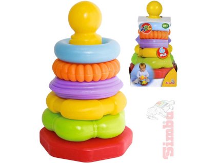 SIMBA Baby pyramida navlékací věžička 20cm s kroužky plast pro miminko