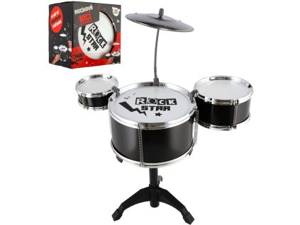 Bicí souprava dětská Rock Star set 3x buben na stojanu s činely plast