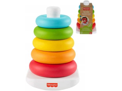 FISHER PRICE Baby kroužky navlékací stohovací na tyči ECO pro miminko