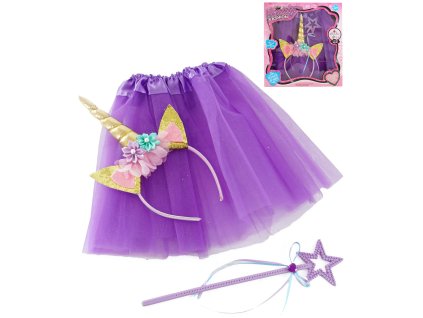 MAC TOYS KARNEVAL Jednorožec set sukýnka s čelenkou a hůlkou