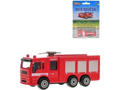 Auto hasiči CZ 2-Play Traffic požární vůz na volný chod kov 2 druhy