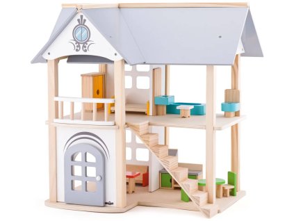 WOODY DŘEVO Vila Isabelle set s nábytkem a 2 panenkami *DŘEVĚNÉ HRAČKY*