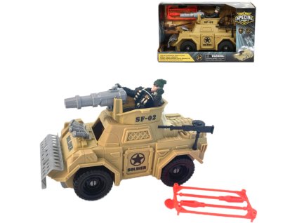 Auto vojenské bojové army vozidlo set s figurkou a doplňky plast