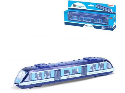 Vlak regionální České dráhy osobní vagon 17cm volný chod kov v krabici