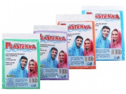 Kapesní pláštěnka 140x76cm pro dospělé 5 barev v sáčku