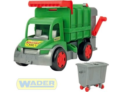WADER Auto funkční Gigant popeláři 65cm zelený set s kontejnerem plast