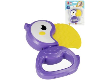 BAM BAM Baby Tukan 11cm chrastítko ptáček pro miminko plast na kartě