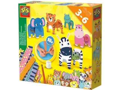 SES CREATIVE Tvoření zvířátek z papírových proužků kreativní set