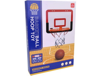 Basketbalová sada 40x26cm koš s míčem a pumpičkou trikolora v krabici