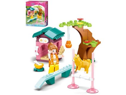 SLUBAN Girls Dream Cvičiště pro pejsky 91 dílků + 1 figurka STAVEBNICE