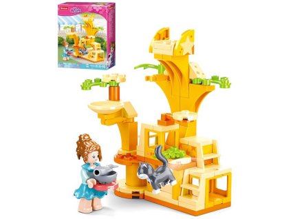 SLUBAN Girls Dream Cvičiště pro kočičky 81 dílků + 1 figurka STAVEBNICE
