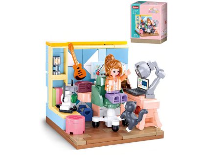 SLUBAN Mini Handcraft Studentský pokoj 216 dílků + 1 figurka STAVEBNICE