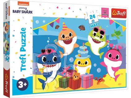 TREFL PUZZLE Baby Shark Oslava 60x40cm skládačka 24 dílků Maxi