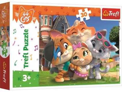 TREFL PUZZLE 44 Koček Přátelství v zemi koček 27x20cm skládačka 30 dílků
