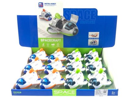 Raketa vesmírná plastová na setrvačník otevírací dveře 2 barvy