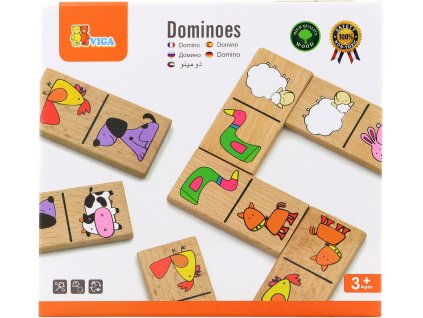 VIGA DŘEVO Hra domino domácí zvířátka *SPOLEČENSKÉ HRY*
