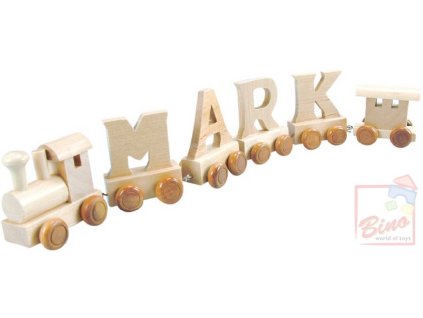 BINO DŘEVO Vagónek písmeno K doplněk k vláčku s abecedou