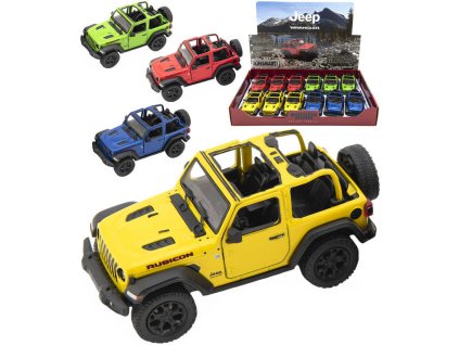 KINSMART Auto 1:34 Jeep Wrangler otevřená střecha 2018 kov PB 12cm 4 barvy
