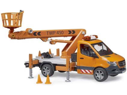 BRUDER 02679 Auto MB Sprinter s montážní plošinou model na baterie Světlo Zvuk