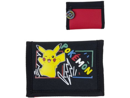 Peněženka dětská rozkládací Pokémon Pikachu černá