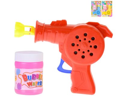 Bublifukovací pistole dětský bublifukovač na setrvačník set s náplní 3 barvy