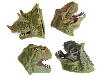 Loutka prstová zvířátko dinosaurus hlava na ruku 4 druhy
