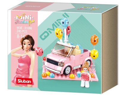 SLUBAN Mini Handcraft MiniQ Růžový kabriolet 245 dílků + 1 figurka STAVEBNICE