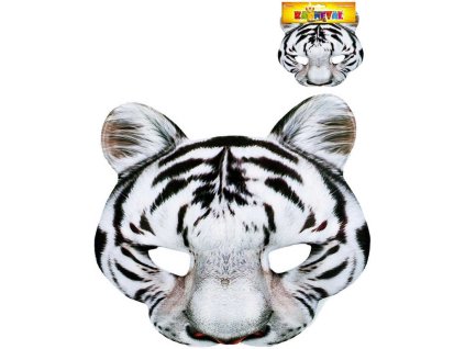 KARNEVAL Maska tygr bílý KARNEVALOVÝ DOPLNĚK