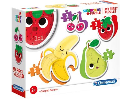 CLEMENTONI Moje první tvarované puzzle Ovoce baby skládačka 4v1