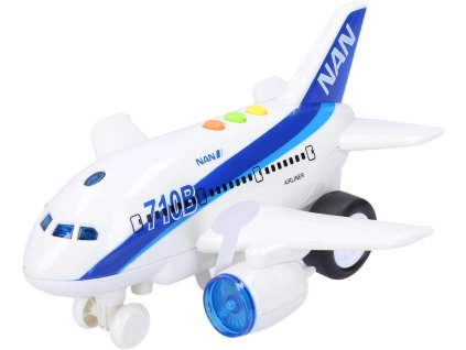Letadlo osobní bílo-modré na setrvačník na baterie Světlo Zvuk