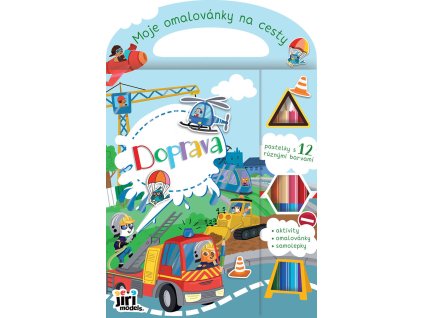 JIRI MODELS Moje omalovánky na cesty Doprava s pastelkami a samolepkami