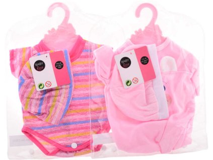 Obleček pro panenku miminko 40-45cm set dupačky/body s čepičkou