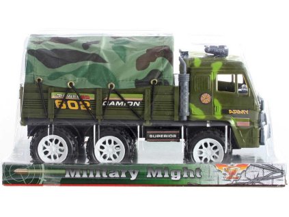 Auto nákladní vojenské 23cm s plachtou na setrvačník plast