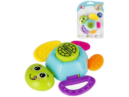 BAM BAM Baby Želva 12cm chrastítko a kousátko pro miminko plast