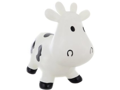 Baby hopsadlo kravička 54x24x42cm dětské skákadlo set s pumpičkou v krabici